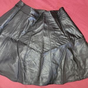 Mini Faux Leather A-Line Skirt